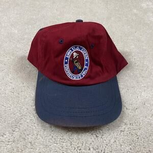 VTG U.S. Open Hat Cap Strap Back Red Golf Pinehurst No. 2 USGA 90s Dad Grandpa